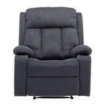 Lexi recliner armchair CR-2032 in dark gray microfiber with overstuffed pillow-top arms.