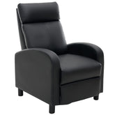 Manual Recliner Chair in black leather, designed for maximum comfort with a simple push to recline.