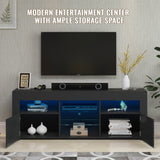 Black TV Stand Media Console SMT-TS011 BLACK