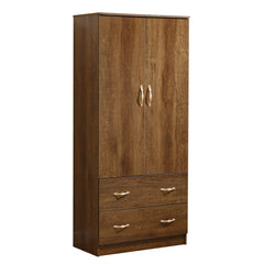 Wardrobe Closet 2 Door Storage Cabinet 4 Drawers WD-113