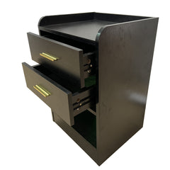 Nightstand LED Side Table 2 Drawers BSD-07 black