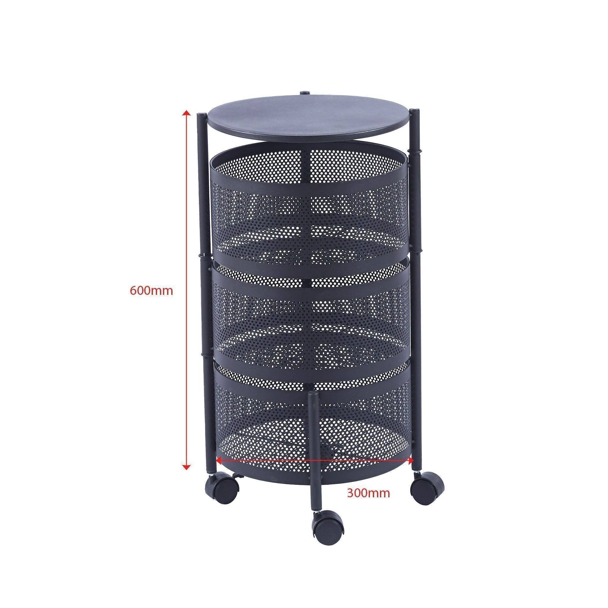 3 Tier Round Storage Cart SF-103 for organizing and decluttering spaces0