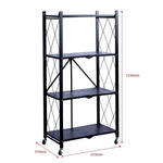 Mobile Kitchen Shelf with 4 tiers and wheels for versatile storage in kitchen or home office.