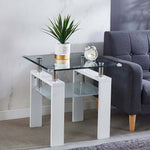 Two Tier Square Glass Coffee Table CT-A09 – alternate product view