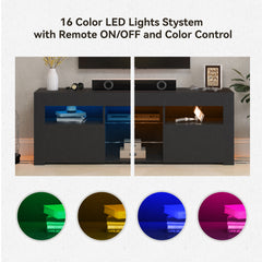 Black TV Stand Media Console SMT-TS011 BLACK