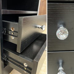 Nightstand Side End Table LED Bedside Table BST-06 black