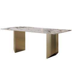 Dining Table (6-8 Seater) Luxury Marble Table Work Desk Q35