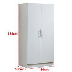 2 Door Wardrobe Storage Cabinet WD-112 WHITE