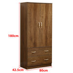 Wooden wardrobe with dimensions indicated on a white background | Artisansa SA