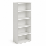 Modern 5-tier bookshelf in white
