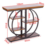 5-Tier Industrial Console Table with Round Metal Frame – product image 5