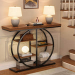 5-Tier Industrial Console Table with Round Metal Frame – product image 4
