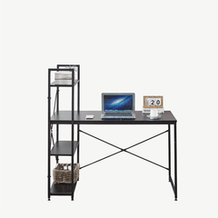 Modern Teak Computer Desk with Top Shelfing SD-S02