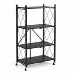 Mobile Kitchen Shelf with 4 tiers and wheels for versatile storage and organization in any room.