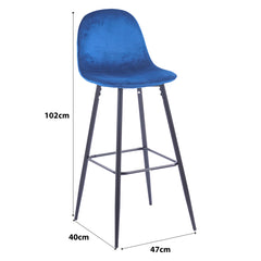 Della Velvet Bar Stool (4-in-1 box) CR-BC028