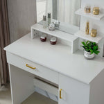 Artisansa DR-14 dressing table with mirror front view - elegant bedroom vanity