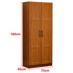 Storage Cabinet Wardrobe WD-203 with walnut finish and dimensions 180cm x 75cm x 40cm