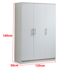 3 Door Wardrobe Clothes Closet WD-117 WHITE