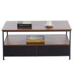 Coffee Table Side Table CT-113 Berlin Rustic, multifunctional coffee table with wood top and storage drawers.