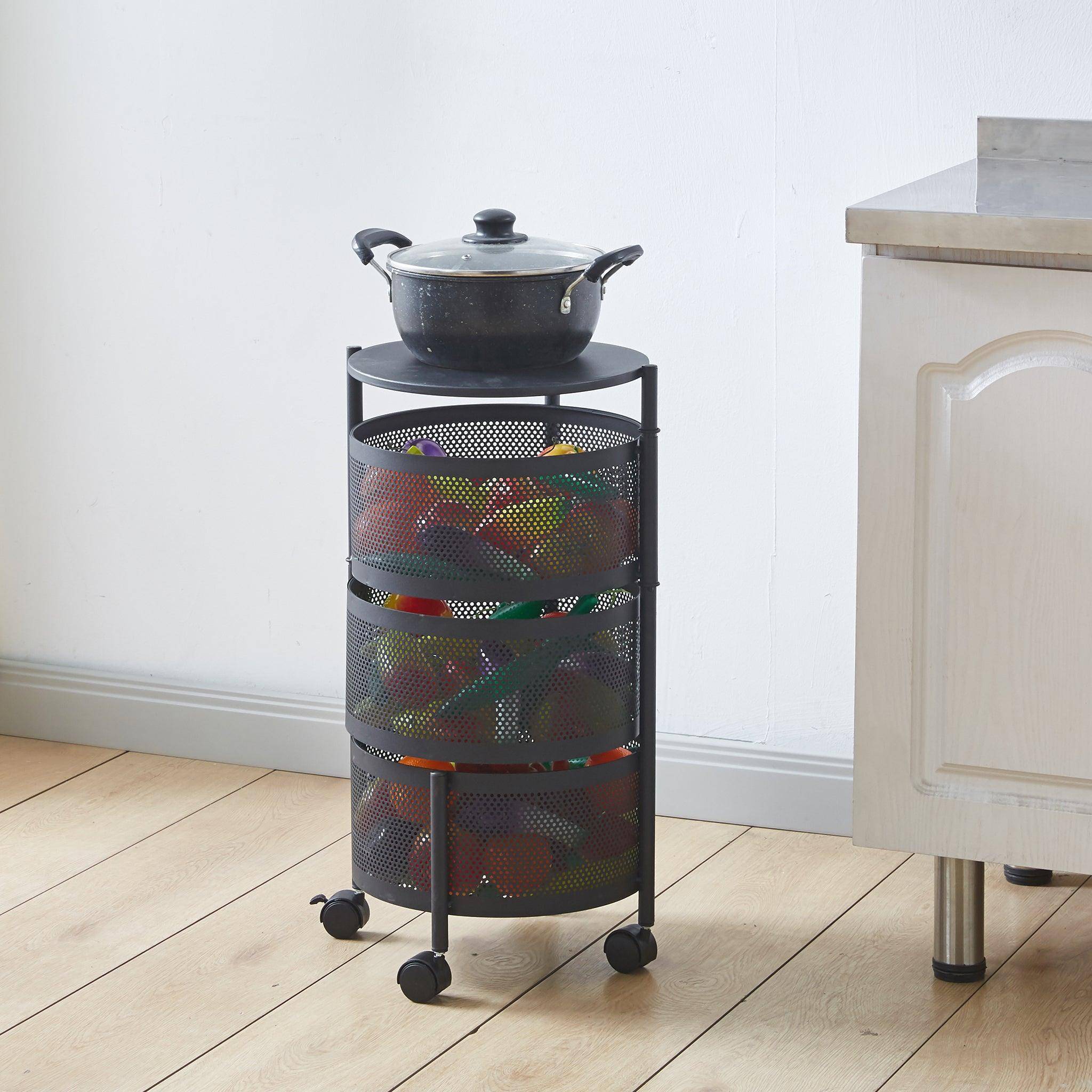 3 Tier Round Storage Cart SF-103 for organizing and decluttering spaces6