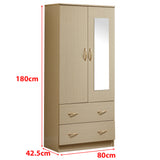 Wardrobe Closet with Mirror Storage Cabinet WD-114