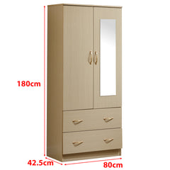 Wardrobe Closet with Mirror Storage Cabinet WD-114