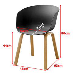 Dining Chairs Set of 4 CR-W03 Black