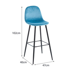Della Velvet Bar Stool (4-in-1 box) CR-BC028