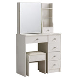 Dressing Table with Mirror Stool Set Vanity Desk DR-15 WHITE