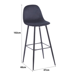 Della Velvet Bar Stool (4-in-1 box) CR-BC028