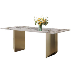 Dining Table (6-8 Seater) Luxury Marble Table Work Desk Q35
