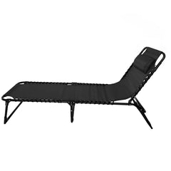 Sun Lounger Folding Reclining Chair BSC-007 BLACK