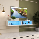 modern floating media console with black and white colour options