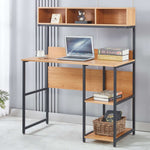 Computer Desk Student Table SD-24 with shelves and laptop, perfect for home or office use.