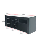 Black TV Stand Media Console SMT-TS011 BLACK