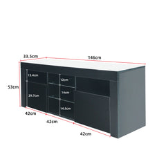 Black TV Stand Media Console SMT-TS011 BLACK