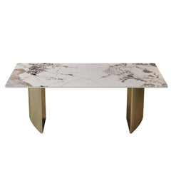 Dining Table (6-8 Seater) Luxury Marble Table Work Desk Q35