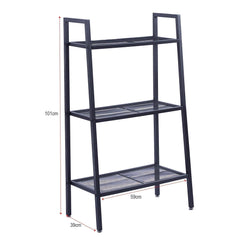 3-Tier Ladder Shelf in Black SF-107 for organized storage2