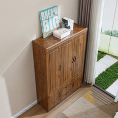 3 Door Wardrobe Closet Armoire Storage Cabinet WD-116 Golden 0ak