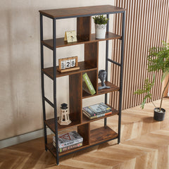 Bookcase Industrial Storage Rack Shelf SF-01 Buring wood