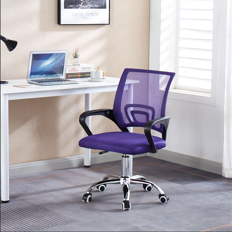 Artisan purple mesh office chair with chrome base for a modern workspace