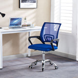 Artisan lime Dark Blue mesh chair adding a pop of color to the office.Breathable lime Dark Blue mesh office chair with comfortable sponge seat.