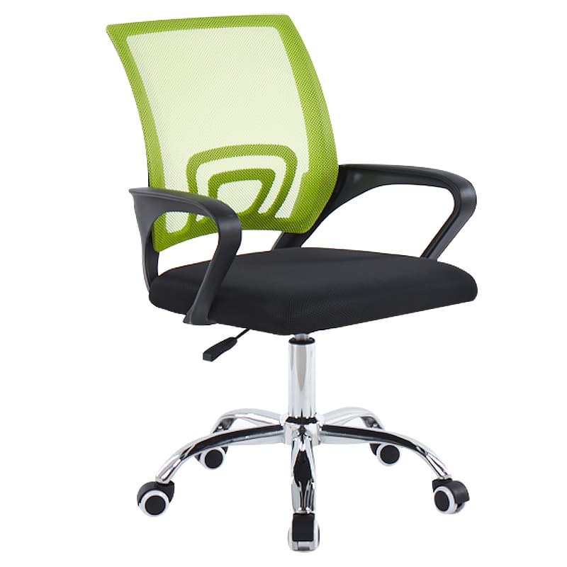 Bold red Artisan Lime Green and Black mesh office chair for a productive workspace.Artisan swivel computer chair 45-degree angle in Lime Green and Black with silent caster wheels.