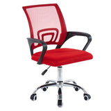 Bold red Artisan mesh office chair for a productive workspace.Artisan swivel computer chair 45-degree angle in red with silent caster wheels.