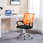 ergonomic mesh office chair in bright orange with lumbar support and chrome star base | Artisansa SA