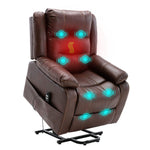 Brown Massage Recliner Chair showing 8-point massage and heat zones - ArtisanSA