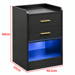 Nightstand LED Side Table 2 Drawers BSD-07 – product image 5