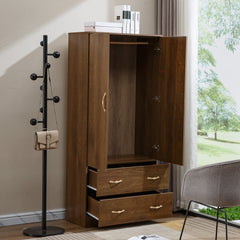 Wardrobe Closet 2 Door Storage Cabinet 4 Drawers WD-113