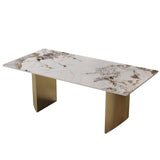 Dining Table (6-8 Seater) Luxury Marble Table Work Desk Q35