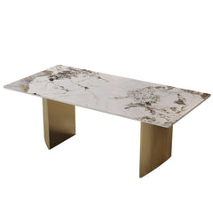 Dining Table (6-8 Seater) Luxury Marble Table Work Desk Q35